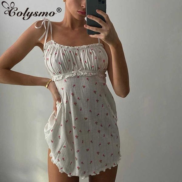 colysmo home wear mini dress women spaghetti straps ruffles floral print a-line summer white loungewear 210527, Black;gray
colysmo home wear mini dress women spaghetti straps ruffles floral print a-line summer white loungewear 210527, Black;gray
