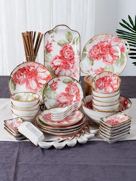 40-49 pcs a set japan style gorgeous roses pattern tableware bowls plates dish spoon pot household combination set
40-49 pcs a set japan style gorgeous roses pattern tableware bowls plates dish spoon pot household combination set