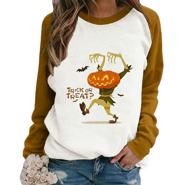 halloween women's sweatshirt with pumpkin pattern print hoodless round neck contrast color, Black
halloween women's sweatshirt with pumpkin pattern print hoodless round neck contrast color, Black