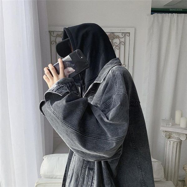 men's jackets autumn winter 2021 denim jacket male korean style loose handsome clothes for teenagers casual retro washed jeans, Black;brown
men's jackets autumn winter 2021 denim jacket male korean style loose handsome clothes for teenagers casual retro washed jeans, Black;brown