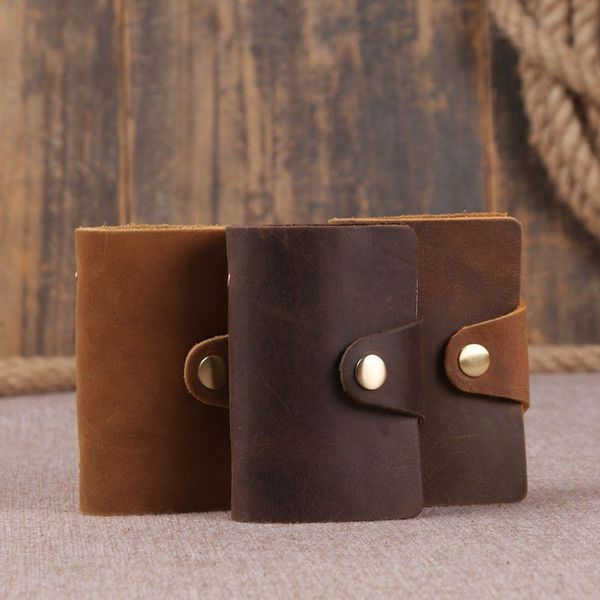 card holders women's men's genuine leather cowhide crazy horse id short business 26 positions, Brown;gray
card holders women's men's genuine leather cowhide crazy horse id short business 26 positions, Brown;gray