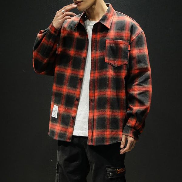 men's casual shirts shirt men spring black plaid streetwear hip hop long sleeve autumn preppy oversized cargo, White;black
men's casual shirts shirt men spring black plaid streetwear hip hop long sleeve autumn preppy oversized cargo, White;black