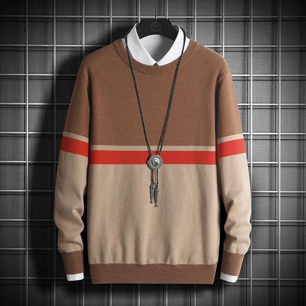 men's sweaters 2021 fall slim fit round neck contrast color bottoming sweater youth striped casual, White;black
men's sweaters 2021 fall slim fit round neck contrast color bottoming sweater youth striped casual, White;black