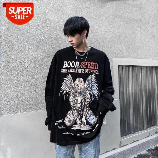SEVEYFAN 2021 Men's Long Sleeve T-Shirt Personalized Character Printed Long Sleeve T-Shirt Hip Hop Loose Men's Outer Top #Eb9m, White;black
SEVEYFAN 2021 Men's Long Sleeve T-Shirt Personalized Character Printed Long Sleeve T-Shirt Hip Hop Loose Men's Outer Top #Eb9m, White;black