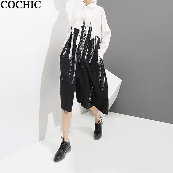 casual dresses original design women autumn fashion ink print shirt long sleeve dress black white temperament loose, Black;gray
casual dresses original design women autumn fashion ink print shirt long sleeve dress black white temperament loose, Black;gray
