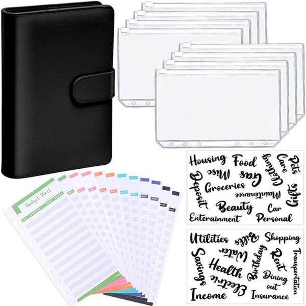 notepads a6 pu leather notebook binder budget planner organizer 6 ring cover, 8 pockets and 12 pieces expense sheets, Purple;pink
notepads a6 pu leather notebook binder budget planner organizer 6 ring cover, 8 pockets and 12 pieces expense sheets, Purple;pink