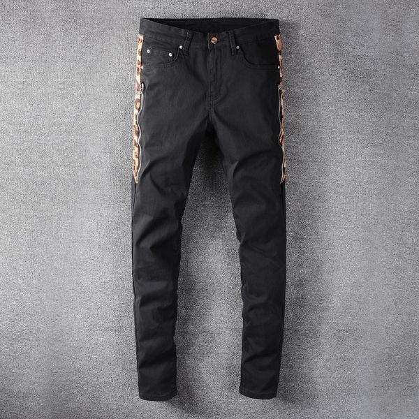 2021 new fashion streetwear black color slim fit zipper spliced patchwork designer men hip hop jeans homme dwvk, Blue
2021 new fashion streetwear black color slim fit zipper spliced patchwork designer men hip hop jeans homme dwvk, Blue