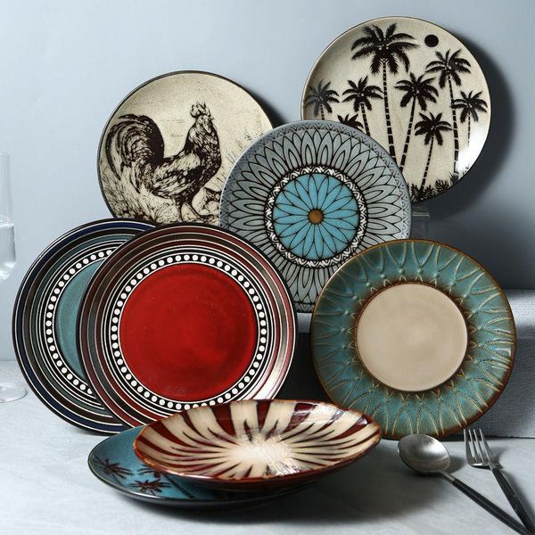 flatware sets retro ceramic western plate breakfast snack creative household dish 8-10 inch hand painted art meal platetableware
flatware sets retro ceramic western plate breakfast snack creative household dish 8-10 inch hand painted art meal platetableware