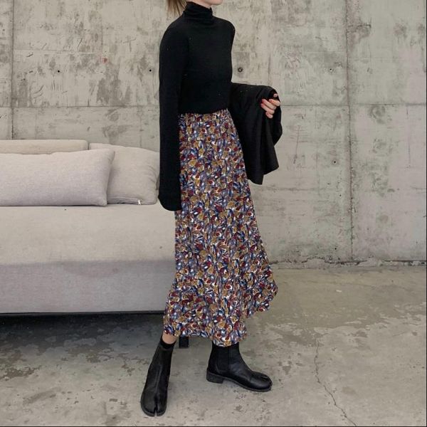 2021 floral print skirt women spring summer mid calf female midi skirts holiday ladies skirts bottoms ka625, Black
2021 floral print skirt women spring summer mid calf female midi skirts holiday ladies skirts bottoms ka625, Black