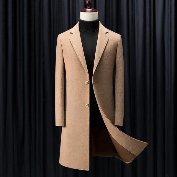 men's wool & blends 2021 luxury high-quality clothing business gentleman casual slim long coat, Black
men's wool & blends 2021 luxury high-quality clothing business gentleman casual slim long coat, Black