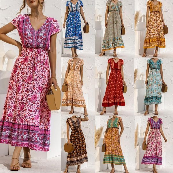 casual dresses womens maxi retro dress summer 2021 short-sleeved button lace-up positioning flower long print beach vestido, Black;gray
casual dresses womens maxi retro dress summer 2021 short-sleeved button lace-up positioning flower long print beach vestido, Black;gray