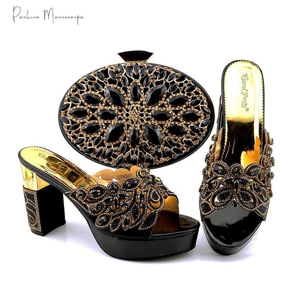 dress shoes 2021 african arrival italian design nerigan fashion crystal style ladies and bag set in black color for party wedding 
dress shoes 2021 african arrival italian design nerigan fashion crystal style ladies and bag set in black color for party wedding