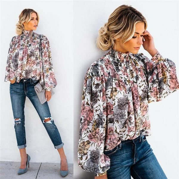 vintage floral print long sleeve ruffles high collar chiffon blouse office lady floral printed shirt tunic blusa chemise, White
vintage floral print long sleeve ruffles high collar chiffon blouse office lady floral printed shirt tunic blusa chemise, White