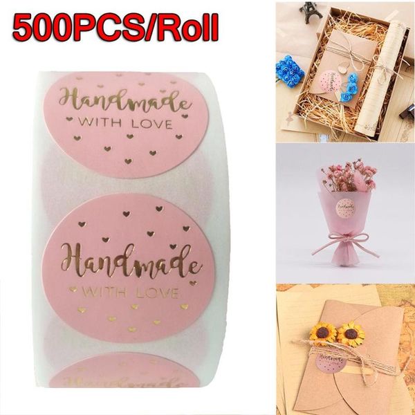 gift wrap 500pcs /roll pink handmade with love stickers gold foil for company giveaway & birthday party favors labels
gift wrap 500pcs /roll pink handmade with love stickers gold foil for company giveaway & birthday party favors labels