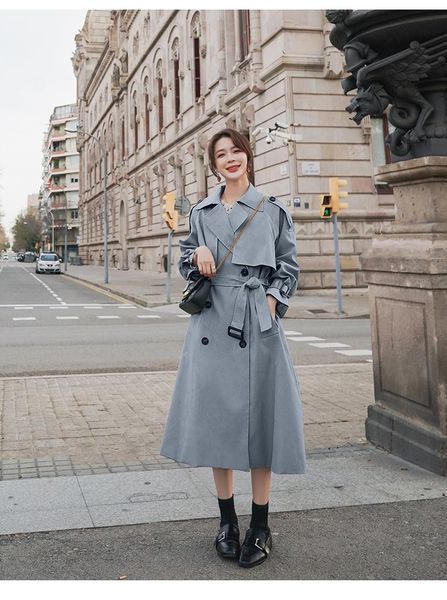 women's trench coats korean style loose oversized x-long coat double-breasted belted lady cloak windbreaker spring fall outerwear grey, Tan;black
women's trench coats korean style loose oversized x-long coat double-breasted belted lady cloak windbreaker spring fall outerwear grey, Tan;black