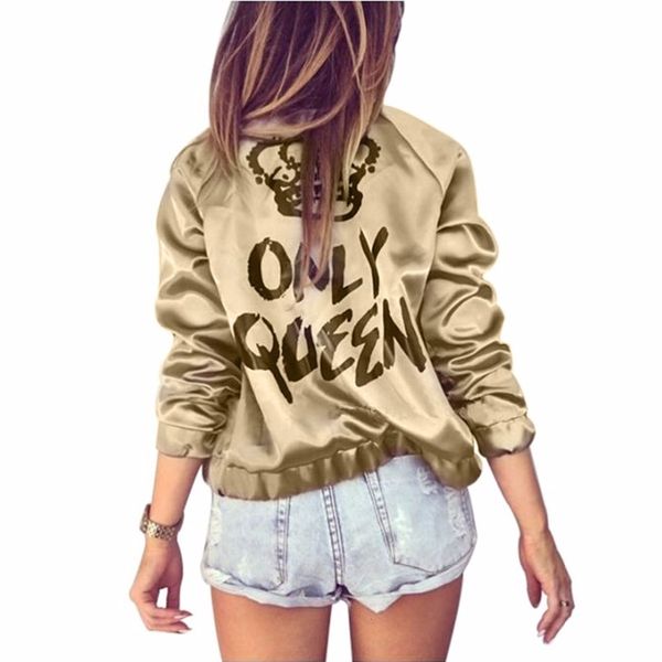 harajuku autumn women bomber jacket women coat crown queen print long sleeve zipper coat biker casual short outwear sh190817, Black;brown
harajuku autumn women bomber jacket women coat crown queen print long sleeve zipper coat biker casual short outwear sh190817, Black;brown