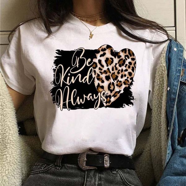 women's t-shirt summer leopard heart short sleeve print clothing harajuku 90s graphic tees drop, White
women's t-shirt summer leopard heart short sleeve print clothing harajuku 90s graphic tees drop, White