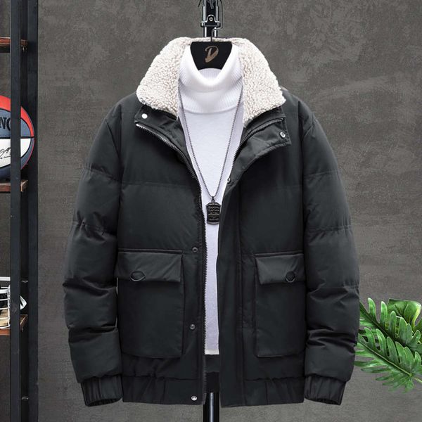 young men's autumn and winter pure color cashmere cotton padded jacket, Black;brown
young men's autumn and winter pure color cashmere cotton padded jacket, Black;brown