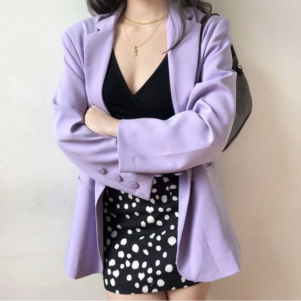 spring basic jacket fashion loose blazer casual chic single breasted blazer women vintage pocket purple coat outwears, Black;brown
spring basic jacket fashion loose blazer casual chic single breasted blazer women vintage pocket purple coat outwears, Black;brown