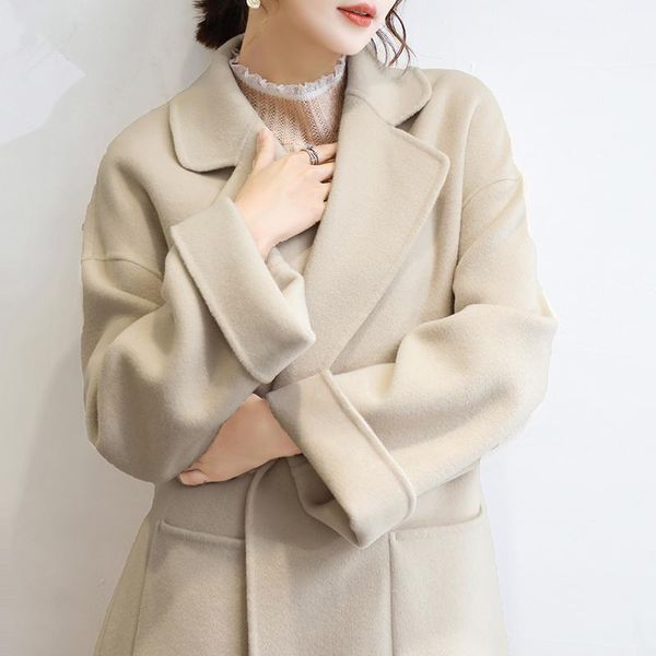 women's two piece pants cashmere coat double-sided for women fall/winter 2021 mid-length loose high-end ivory white lace-up wool
women's two piece pants cashmere coat double-sided for women fall/winter 2021 mid-length loose high-end ivory white lace-up wool