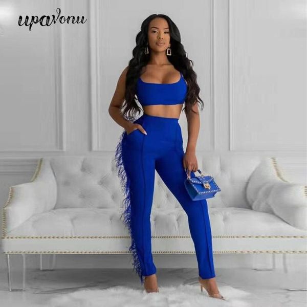 two piece dress 2021 high street feather bandage suit trousers 2 two-piece sleeveless vest waist bodycon club party, White
two piece dress 2021 high street feather bandage suit trousers 2 two-piece sleeveless vest waist bodycon club party, White