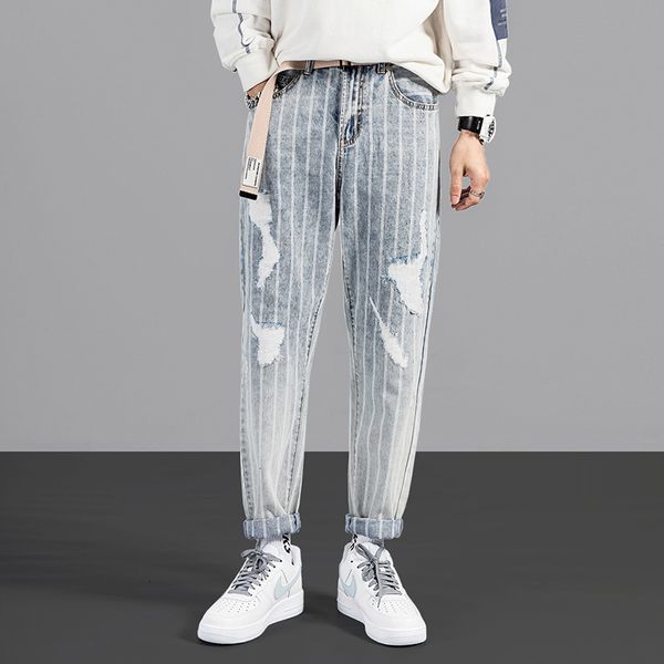 2021 new japanese vintage fashion men jeans retro light blue stripe ripped denim trousers streetwear designer patchwork harem pants hom vf99
2021 new japanese vintage fashion men jeans retro light blue stripe ripped denim trousers streetwear designer patchwork harem pants hom vf99