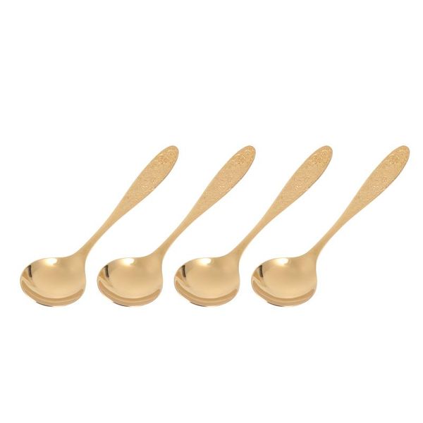 spoons 4 pcs convenient and practical household table for dessert cake soup (golden)
spoons 4 pcs convenient and practical household table for dessert cake soup (golden)