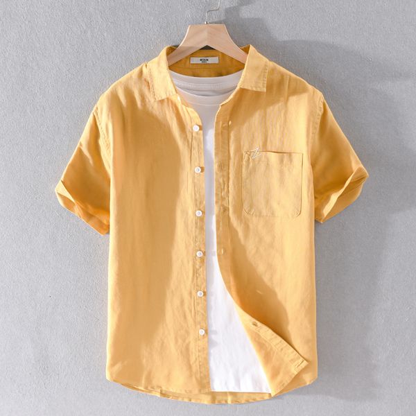 2021 new stand collar linen and cotton summer for yellow brand shirts men solid fashion shirt mens casual overhemd camisa gwc2, White;black
2021 new stand collar linen and cotton summer for yellow brand shirts men solid fashion shirt mens casual overhemd camisa gwc2, White;black