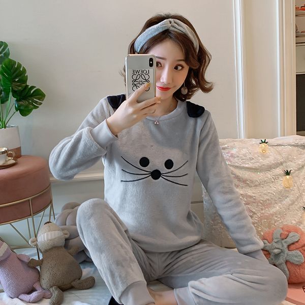 young women pajamas warm flannel women long-sleeved autumn winter pyjama loose homewear set coral fleece sleepwear pants 210305, Black;red
young women pajamas warm flannel women long-sleeved autumn winter pyjama loose homewear set coral fleece sleepwear pants 210305, Black;red