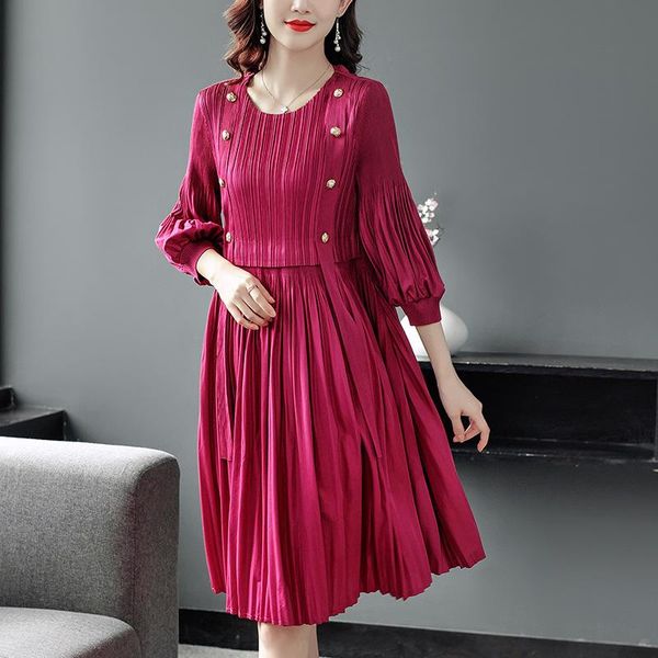 casual dresses arrival dress 2021 autumn o-neck lantern sleeve loose pleated, Black;gray
casual dresses arrival dress 2021 autumn o-neck lantern sleeve loose pleated, Black;gray