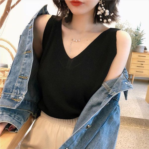 camisole women outer wear summer sweaters sleeveless korean version of loose v neck short bottoming shirt tide, White;black
camisole women outer wear summer sweaters sleeveless korean version of loose v neck short bottoming shirt tide, White;black