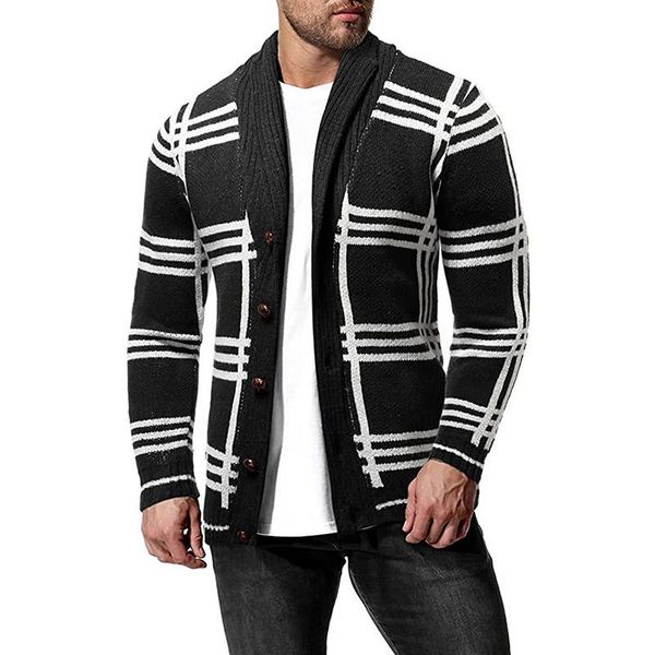 men's sweaters 2021 autumn long sleeve casual knitted jackets men vintage striped plaid printed sweater coats fashion buttoned outerwea, White;black
men's sweaters 2021 autumn long sleeve casual knitted jackets men vintage striped plaid printed sweater coats fashion buttoned outerwea, White;black
