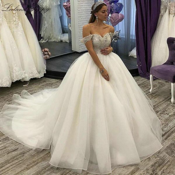other wedding dresses luxury ball gown tulle dress 2021 off the shoulder crystal beaded sleeveless vestido de novia floor length bridal, White
other wedding dresses luxury ball gown tulle dress 2021 off the shoulder crystal beaded sleeveless vestido de novia floor length bridal, White