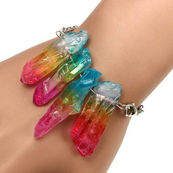 charm bracelets handmade irregular shaped rainbow crystal natural stone bracelet fashion silver color lobster for women, Golden;silver
charm bracelets handmade irregular shaped rainbow crystal natural stone bracelet fashion silver color lobster for women, Golden;silver