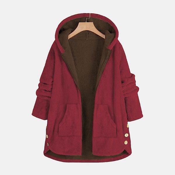 women's wool & blends hooded long-sleeved cotton coat for fall/winter 2021 loose plush fashion clothing wn*, Black
women's wool & blends hooded long-sleeved cotton coat for fall/winter 2021 loose plush fashion clothing wn*, Black