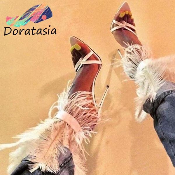 sandals doratasia brand women summer high heels open toe shoes design luxury feather stiletto, Black
sandals doratasia brand women summer high heels open toe shoes design luxury feather stiletto, Black