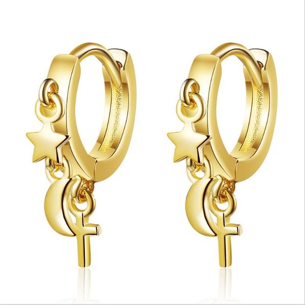 hoop & huggie arrival gold star moon cross design earrings lady cool silver 925 earring for women party accessories fashion ear pierc, Golden;silver
hoop & huggie arrival gold star moon cross design earrings lady cool silver 925 earring for women party accessories fashion ear pierc, Golden;silver