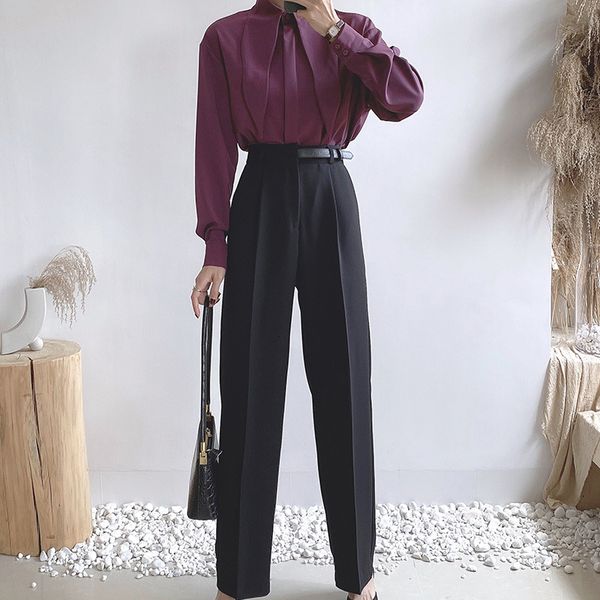 new spring 2021 high waist women casual female trousers outwear wide leg office ladies pants zxkx, Black;white
new spring 2021 high waist women casual female trousers outwear wide leg office ladies pants zxkx, Black;white