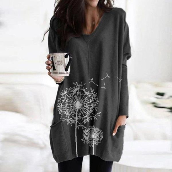 women's blouses & shirts women blouse plus size ladies casual o-neck dandelion printing pocket long sleeve dames lange mouwen e#, White
women's blouses & shirts women blouse plus size ladies casual o-neck dandelion printing pocket long sleeve dames lange mouwen e#, White