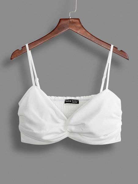 ruched bust crop cami b5s2#, White
ruched bust crop cami b5s2#, White