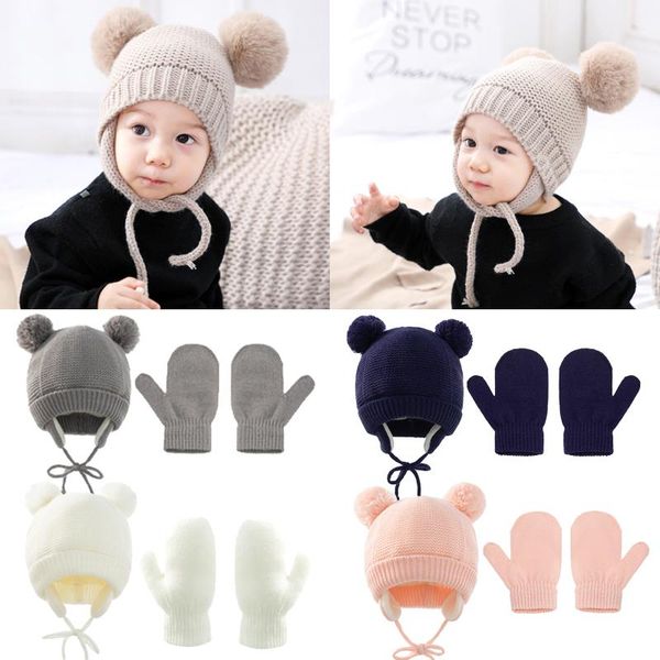hats, scarves & gloves sets 2pcs cute baby kids girls boys winter warm knit hat ear solid glove lovely beanie cap with hair ball accessories, Blue;gray
hats, scarves & gloves sets 2pcs cute baby kids girls boys winter warm knit hat ear solid glove lovely beanie cap with hair ball accessories, Blue;gray