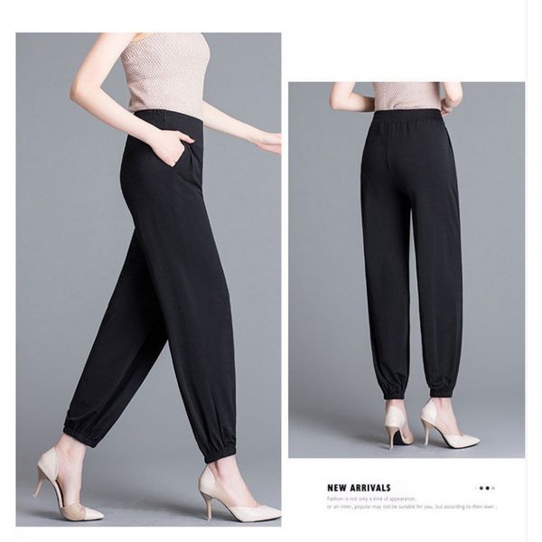 casual pants women summer ice silk cool lazy bloomers loose slim trousers plus size women's clothing, Black;white
casual pants women summer ice silk cool lazy bloomers loose slim trousers plus size women's clothing, Black;white