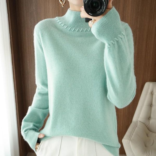 women's sweaters 100% pure wool cashmere sweater autumn/winter 2021 ladies high neck pullover casual knit korean large size female jac, White;black
women's sweaters 100% pure wool cashmere sweater autumn/winter 2021 ladies high neck pullover casual knit korean large size female jac, White;black