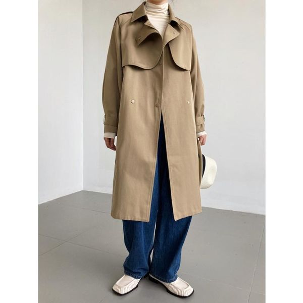 women's trench coats khaki long windbreaker 2021 autumn winter casual belt waist oversized coat, Tan;black
women's trench coats khaki long windbreaker 2021 autumn winter casual belt waist oversized coat, Tan;black