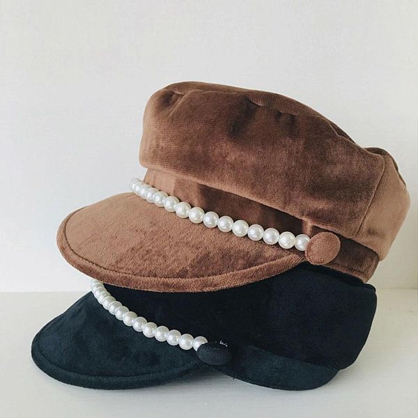 berets 2021 warm velvet flat winter hat for women pearl band visor cap girls beret sboy ladies, Blue;gray
berets 2021 warm velvet flat winter hat for women pearl band visor cap girls beret sboy ladies, Blue;gray