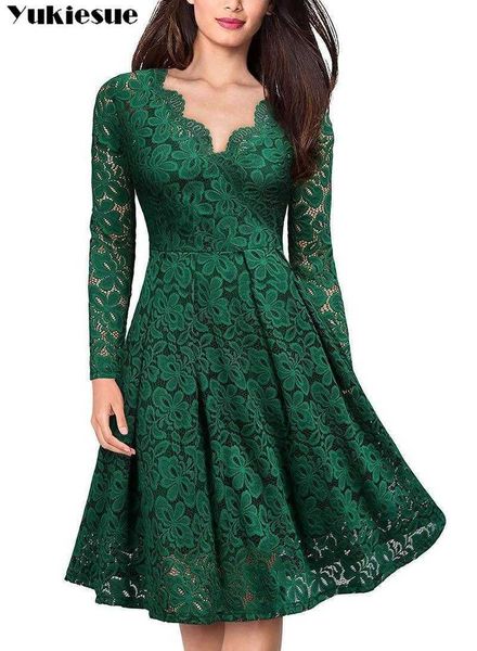 women elegant vintage v neck floral lace evening long sleeve slim tunic work office casual party swing skater a-line dress 210608, Black;gray
women elegant vintage v neck floral lace evening long sleeve slim tunic work office casual party swing skater a-line dress 210608, Black;gray