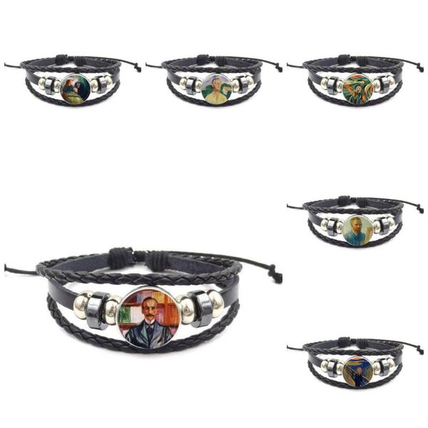 charm bracelets ej glaze black leather bracelet bangle for girls gifts edward munch, Golden;silver
charm bracelets ej glaze black leather bracelet bangle for girls gifts edward munch, Golden;silver