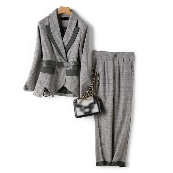 plaid casual two piece set for women v neck long sleeve sashes high waist pants ol sets female 2021 fall new, White
plaid casual two piece set for women v neck long sleeve sashes high waist pants ol sets female 2021 fall new, White