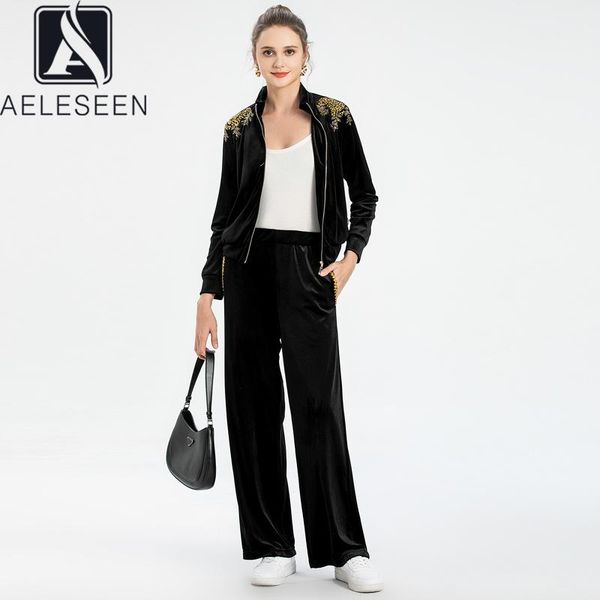 women's two piece pants aeleseen autumn winter velvet sets 2021 casual black jacket+full-lenght luxury beading 2 pieces, White
women's two piece pants aeleseen autumn winter velvet sets 2021 casual black jacket+full-lenght luxury beading 2 pieces, White