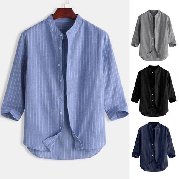 men's casual shirts men shirt loose stand collar single-breasted lapel elegant blusas camisas, White;black
men's casual shirts men shirt loose stand collar single-breasted lapel elegant blusas camisas, White;black